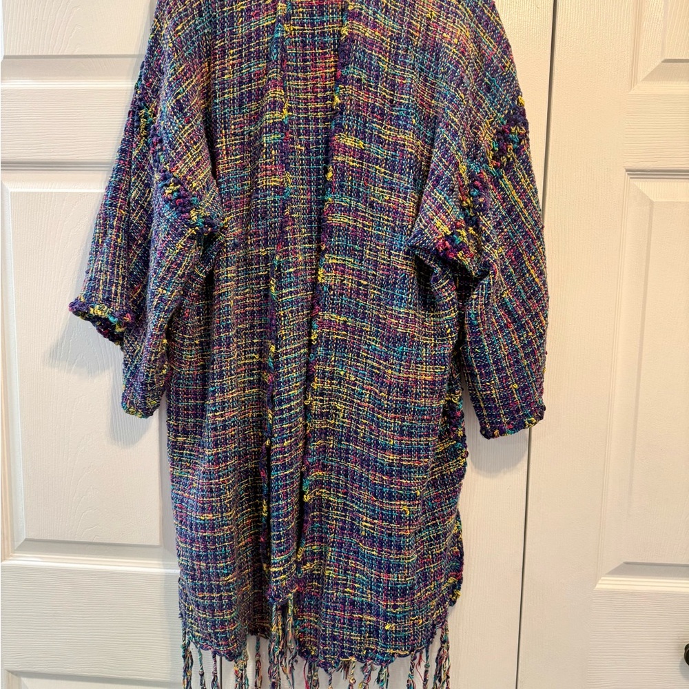 Multicolor Art Blanket To Wear Jacket by Shirley Edidin